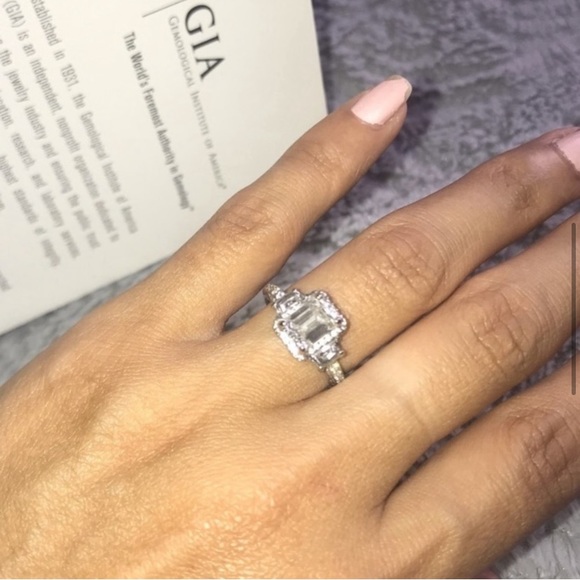 🪞 TACORI Diamond Engagement wedding Emerald Cut 18k Gold Ring - Picture 8 of 17